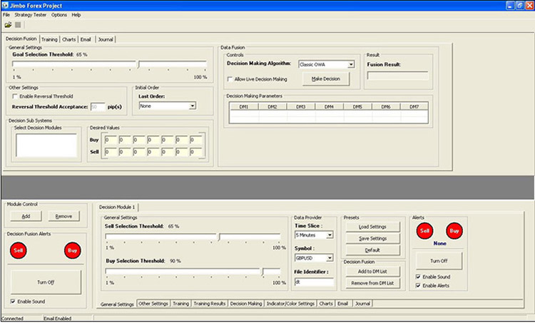 Jimbo Forex Project application screenshot